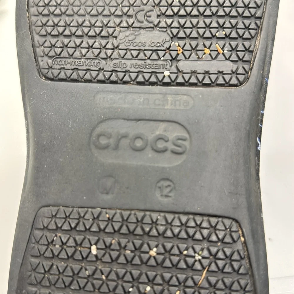 Crocs Black Lightning Bolt “Bistro” Clogs Men 12